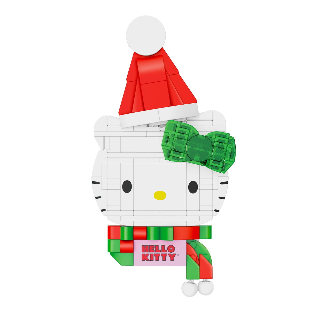 Brickcraft Hello Kitty Decoration Building Kit (152- Plastic Piece Set), Holiday Hello Kitty Brick Display, Collectible Sanrio Decoration with Stand