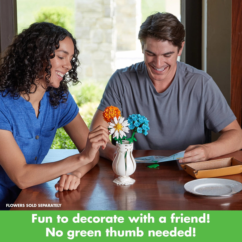 Brickcraft Bricktanicals Vase 3 In 1 Building Kit (70-Piece Set), Nostalgic Floral Décor Display