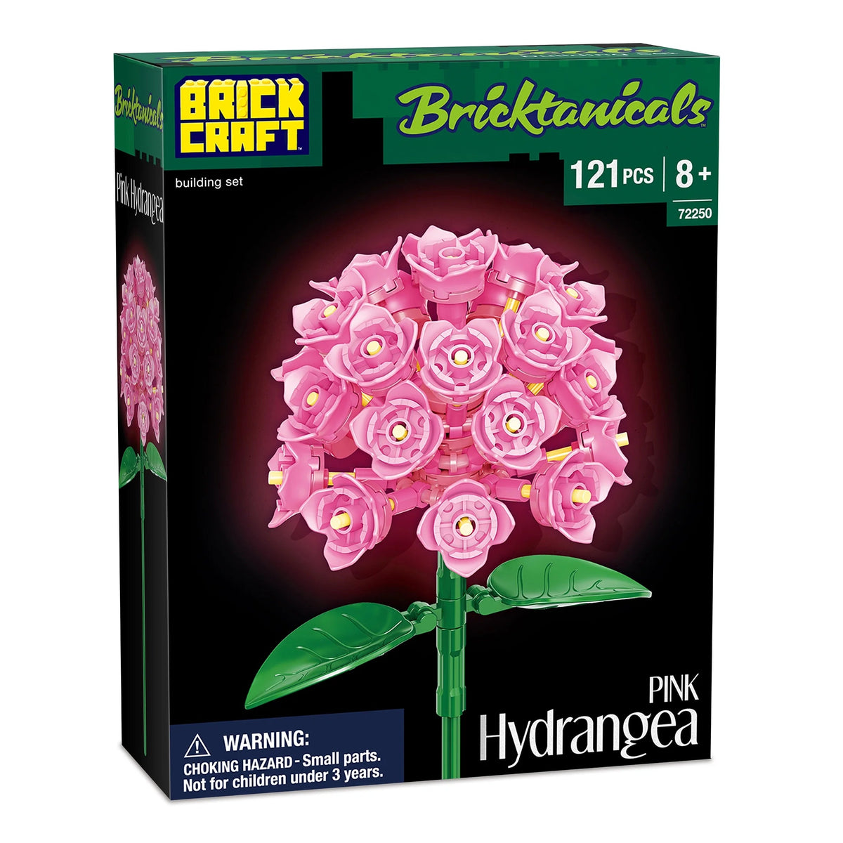 Brickcraft Pink Hydrangea Building Kit (121-Piece Set), Bricktanicals a Fux Flowers, Elegant Floral Display, Perfect for Gifting or Home Décor
