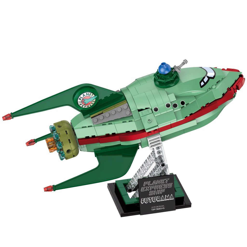 Brickcraft Futurama Planet Express Ship Brick Building Kit (382-Piece Set), Sci-Fi Collectible Display Model, Futuristic Toy Brick Set For Adults, Teens, and Fans of Animated TV