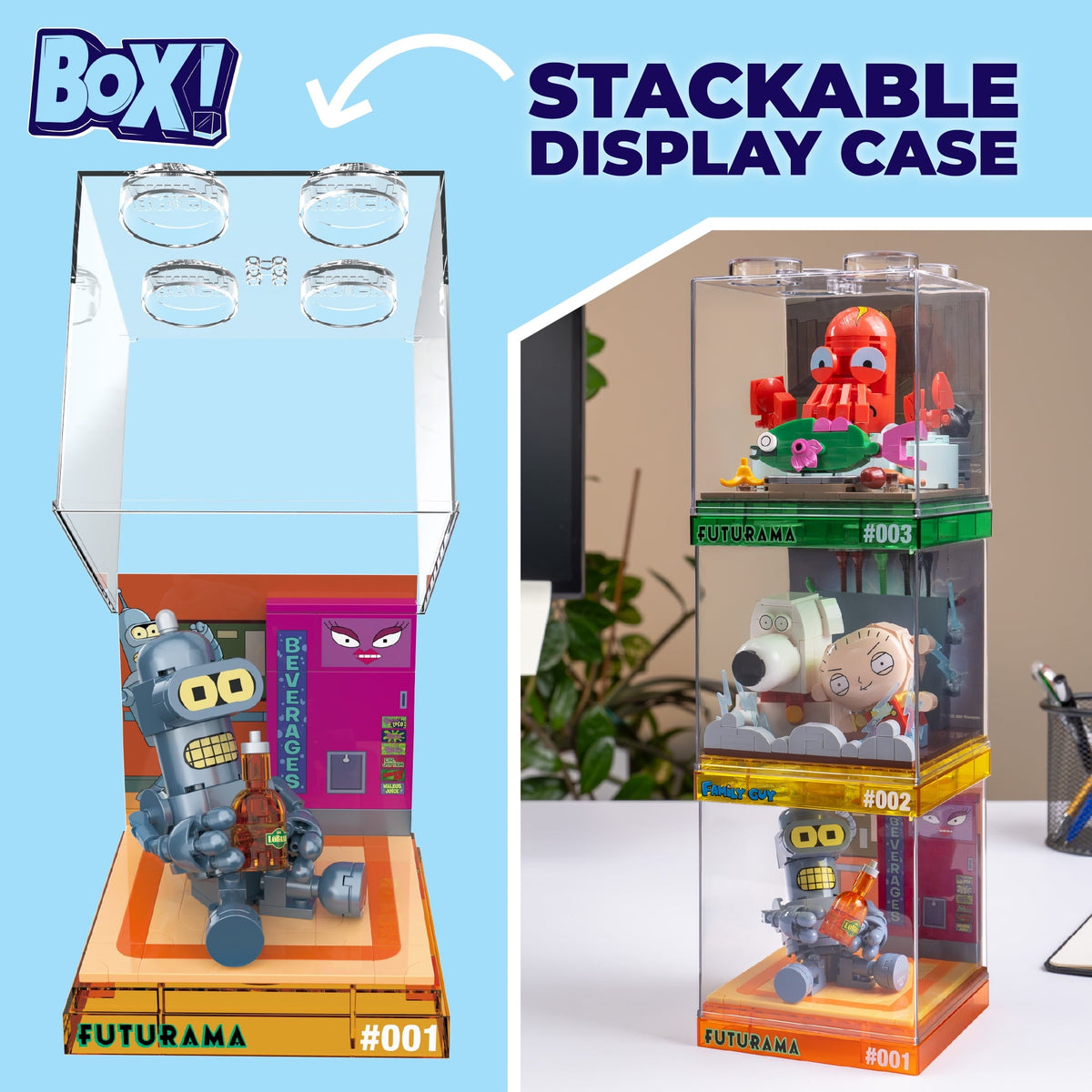 Brickcraft Futurama Baby Bender Box! Collectible Building Kit (138-Piece Set), Futurama Display Cube, Retro TV Collectible Gift for Fans Ages 8+