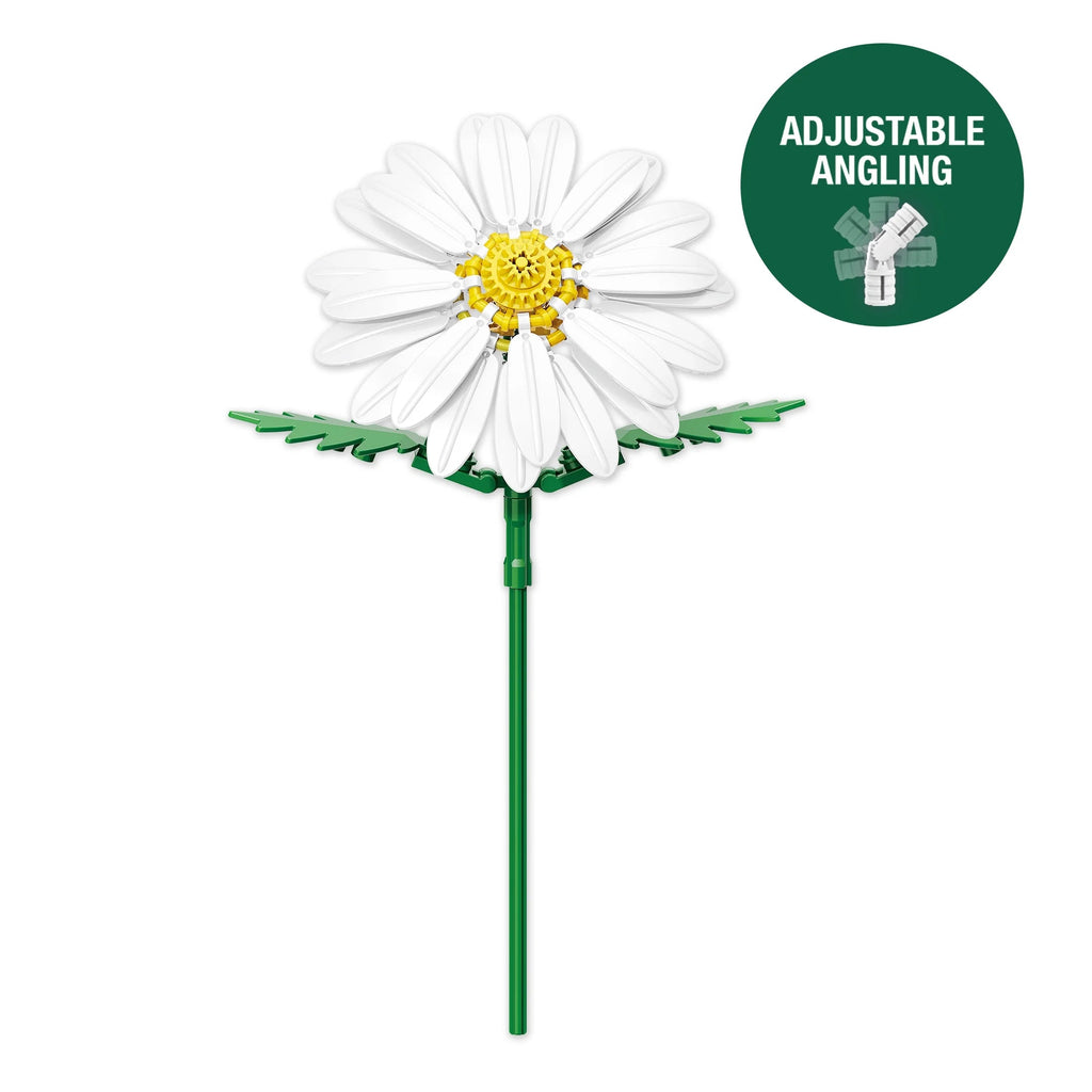 Brickcraft Bricktanicals Daisy Brick Building Decoration Set (97-Piece Set), Artificial Flower Craft Kit, Gift for Him and Her