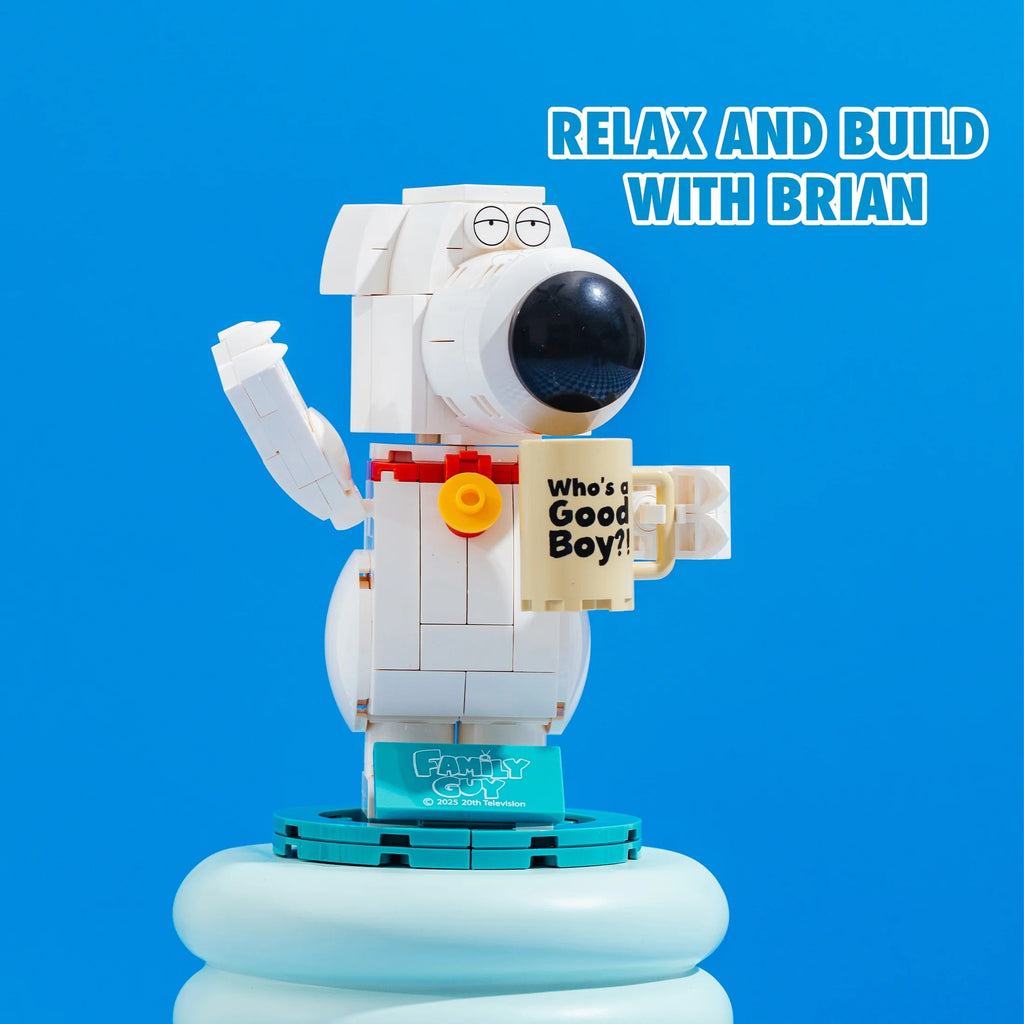 Brickcraft Family Guy Brian Griffin Building Kit (158-Piece Set), Buildable Figure with Mug & Cocktail Glass, TV Collectible Gift for Fans Ages 14+
