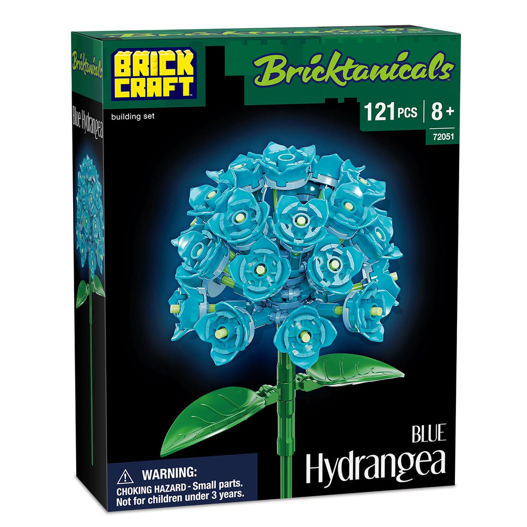 Brickcraft Bricktanicals Hydrangea Building Kit (121- Plastic Piece Set), Artificial Flower Craft, Gift for Him and Her