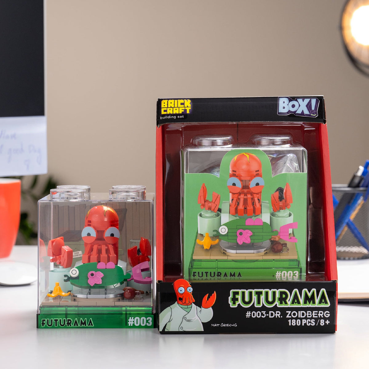 Brickcraft Futurama Dr. Zoidberg Box! Collectible Building Kit (180-Piece Set), Futurama Display Cube, TV Collectible Gift for Fans Ages 8+