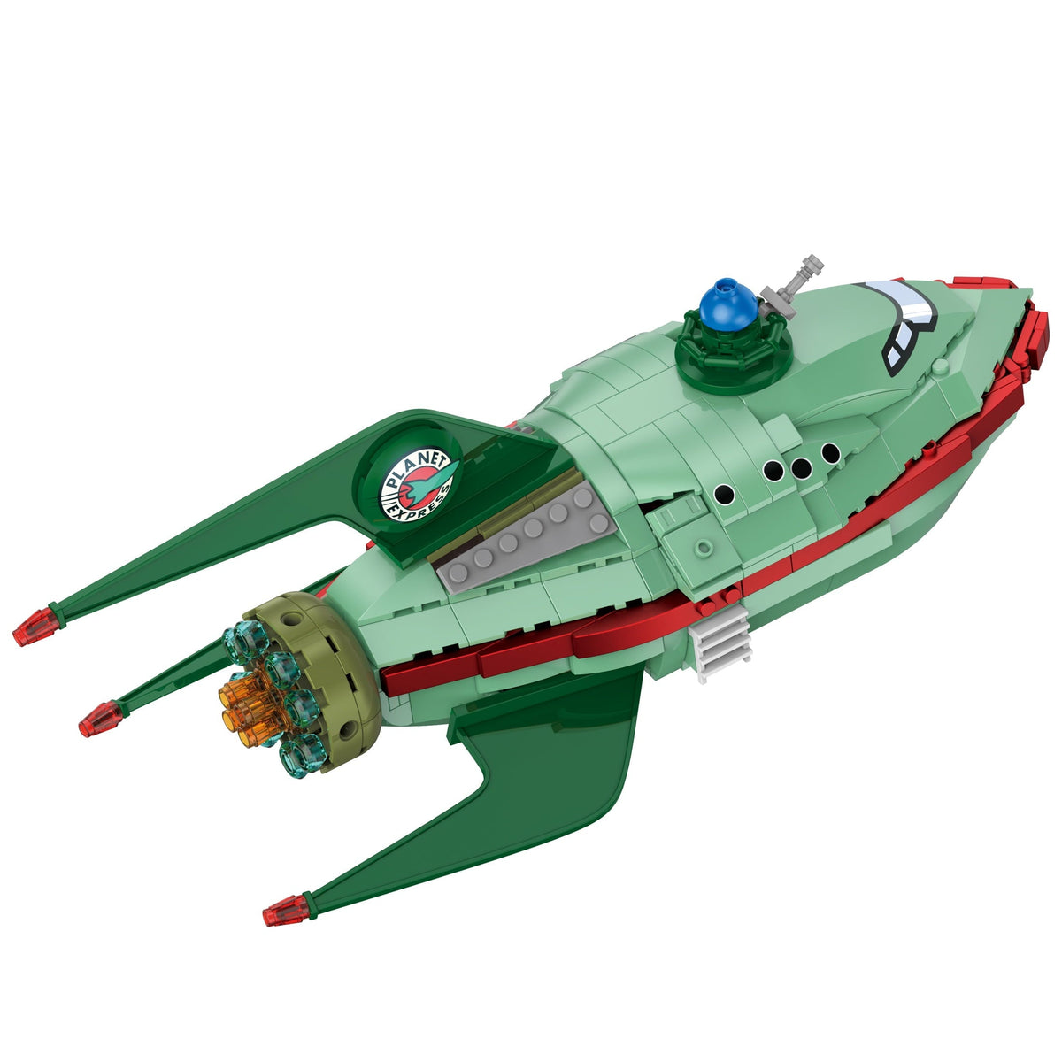 Brickcraft Futurama Planet Express Ship Brick Building Kit (382-Piece Set), Sci-Fi Collectible Display Model, Futuristic Toy Brick Set For Adults, Teens, and Fans of Animated TV