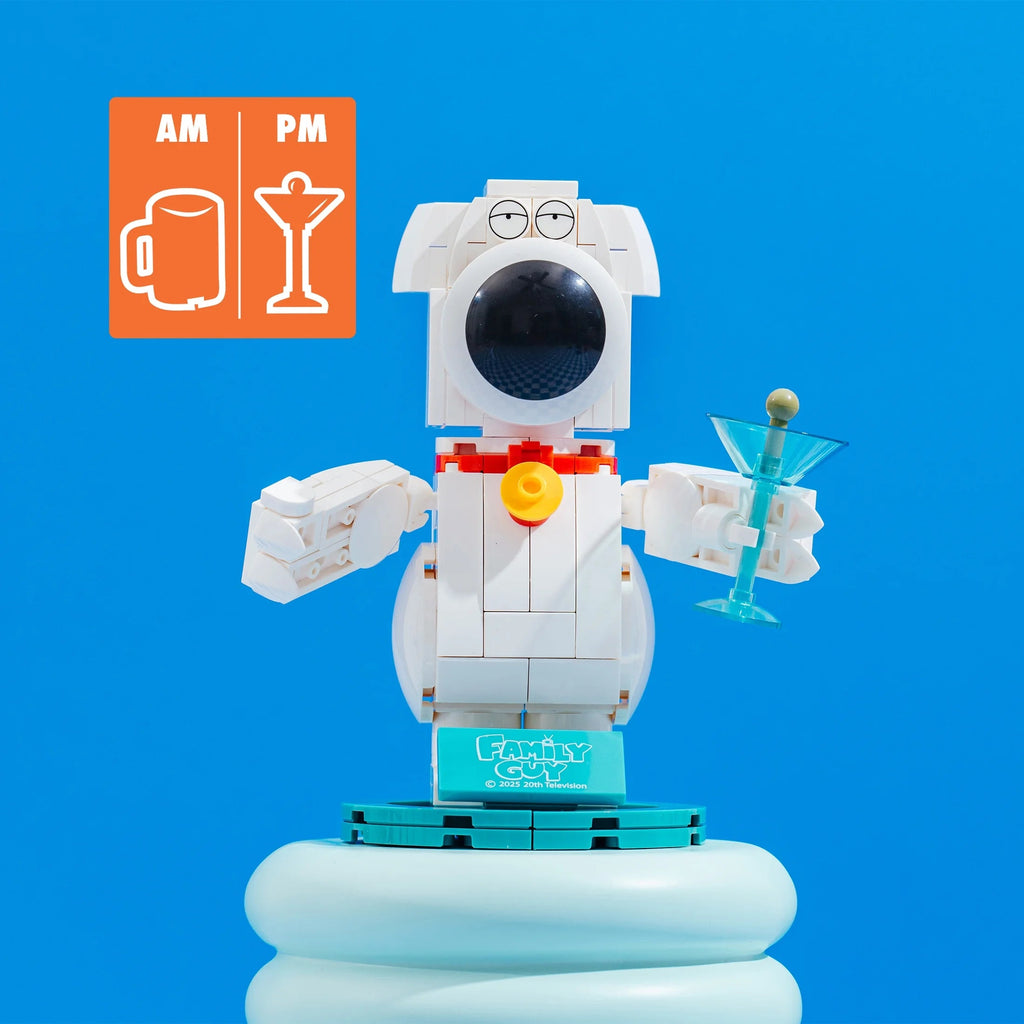 Brickcraft Family Guy Brian Griffin Building Kit (158-Piece Set), Buildable Figure with Mug & Cocktail Glass, TV Collectible Gift for Fans Ages 14+