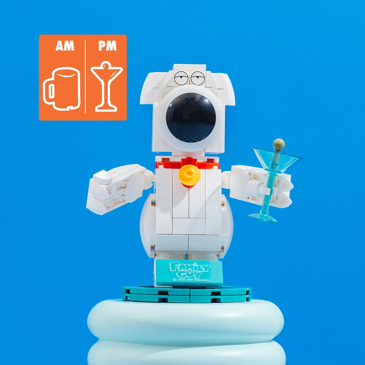 Brickcraft Family Guy Brian Griffin Building Kit (158-Piece Set), Buildable Figure with Mug & Cocktail Glass, TV Collectible Gift for Fans Ages 14+