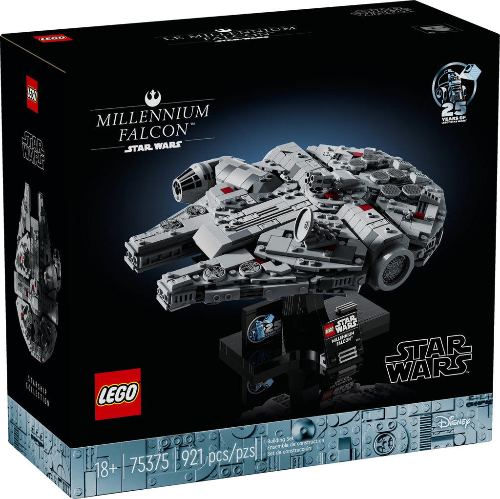 LEGO Star Wars: A New Hope Millennium Falcon 25th Anniversary Buildable Starship Model, Collectible Star Wars Home Décor, Building Set for Adults, Gift Idea for Star Wars Fans, 75375