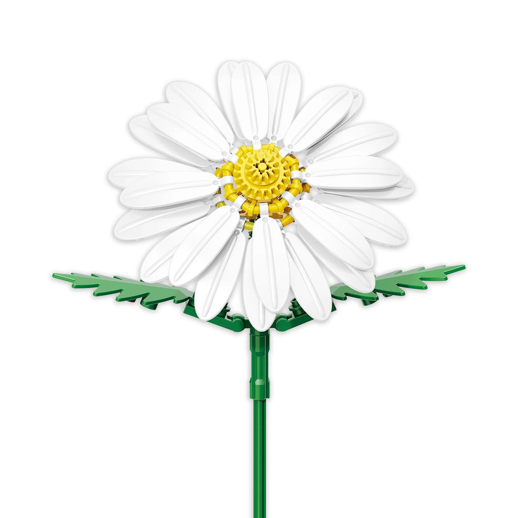 Brickcraft Bricktanicals Daisy Brick Building Decoration Set (97-Piece Set), Artificial Flower Craft Kit, Gift for Him and Her