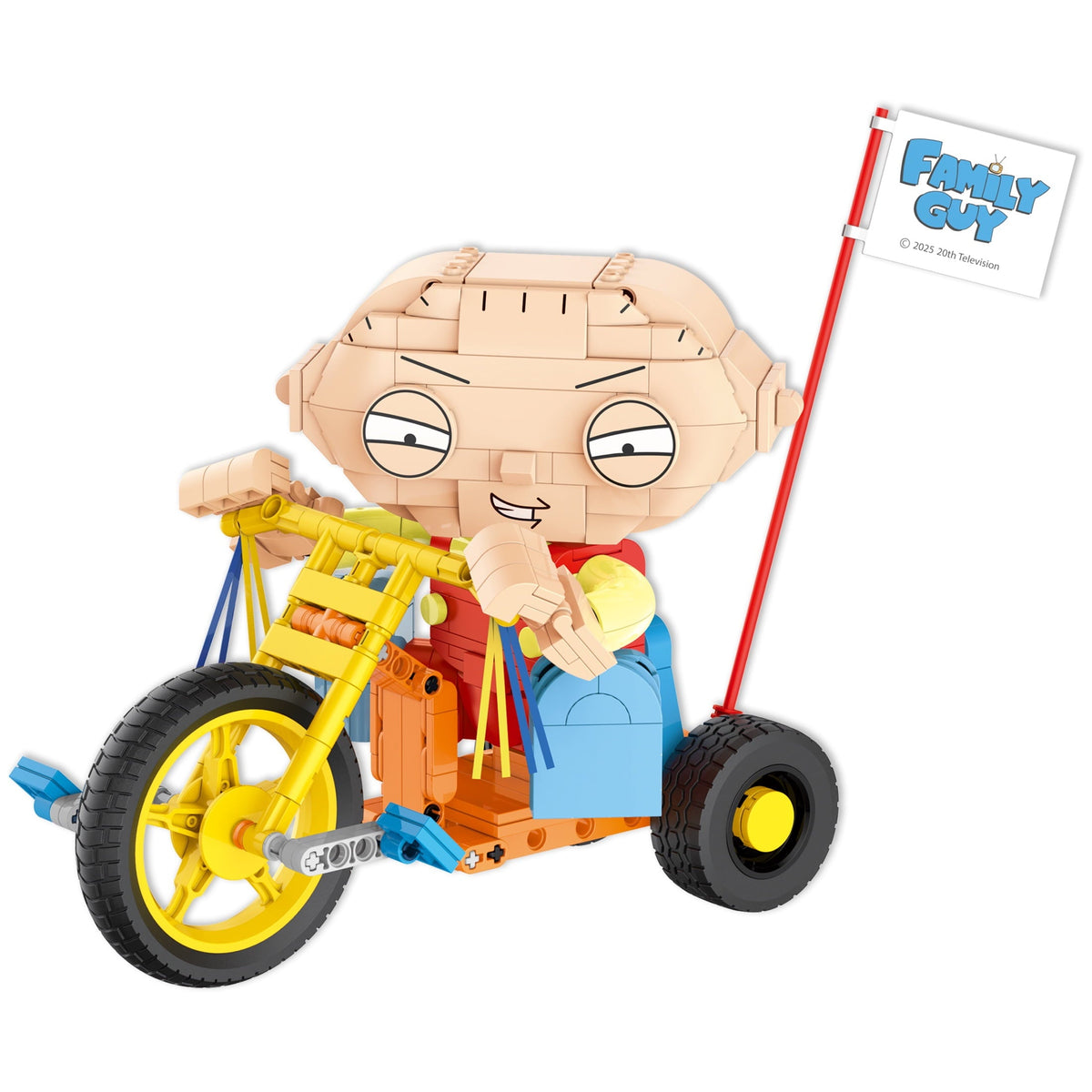 Brickcraft Family Guy Stewie on Trike Building Kit (429-Plastic Piece Set), Family Guy Collectible, TV Show Memorabilia, Gift For Fans Ages 8+