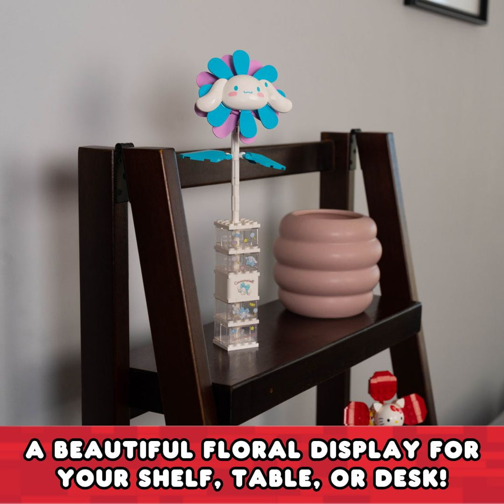 Brickcraft Cinnamoroll Flower & Vase (122 plastic pcs) â€?Sanrio Building Kit, Floral Décor & Modular Bouquet for Cute Home Display for Him or Her