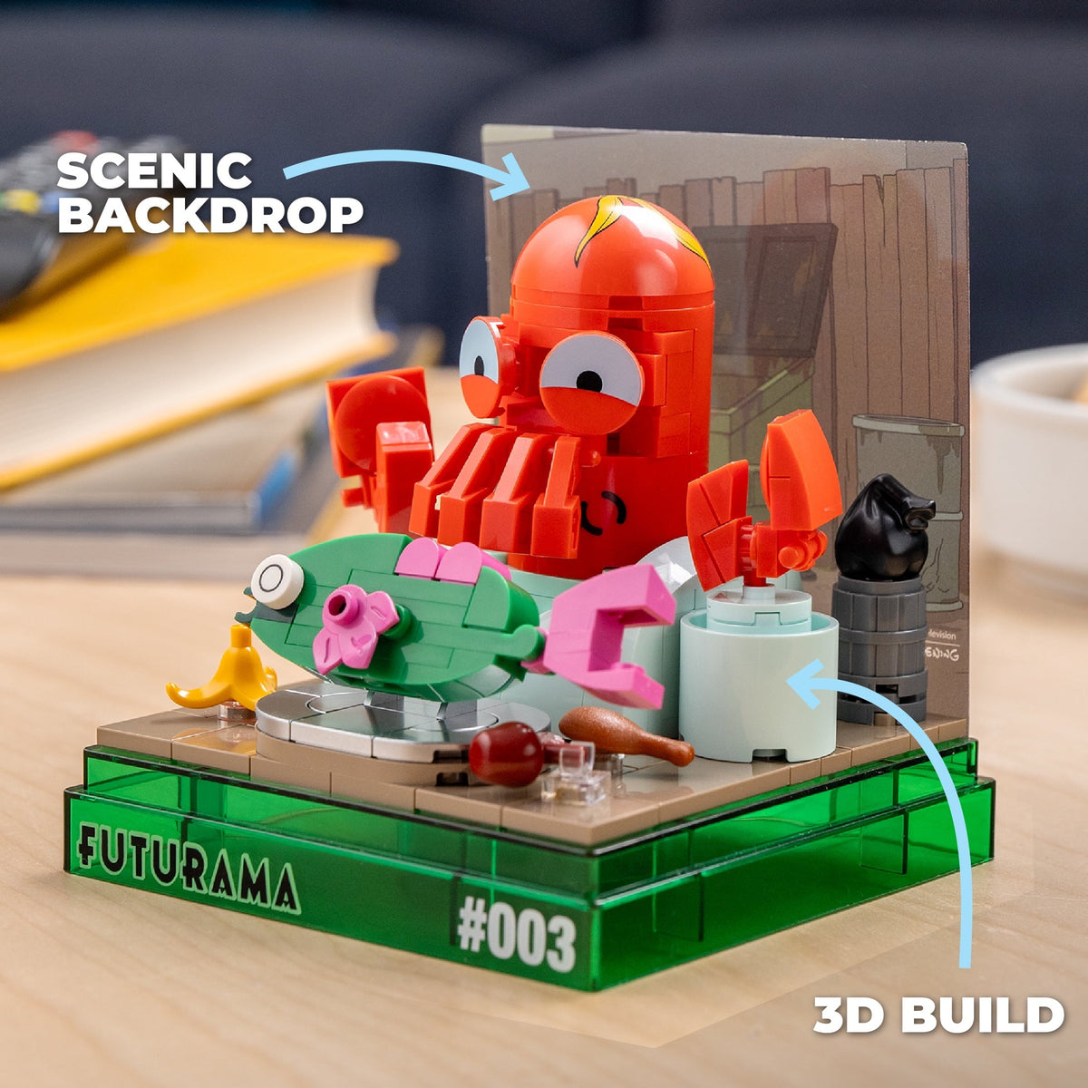 Brickcraft Futurama Dr. Zoidberg Box! Collectible Building Kit (180-Piece Set), Futurama Display Cube, TV Collectible Gift for Fans Ages 8+