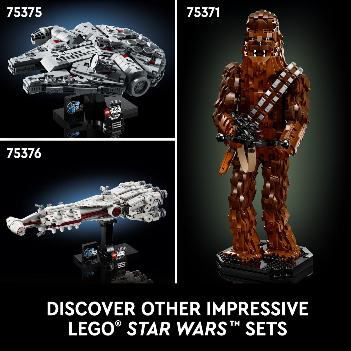 LEGO Star Wars: A New Hope Millennium Falcon 25th Anniversary Buildable Starship Model, Collectible Star Wars Home Décor, Building Set for Adults, Gift Idea for Star Wars Fans, 75375