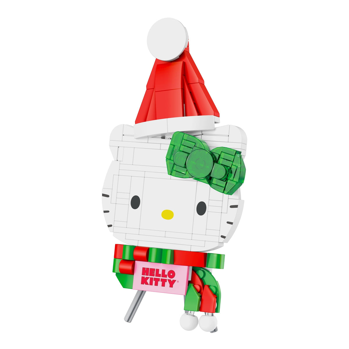Brickcraft Hello Kitty Decoration Building Kit (152- Plastic Piece Set), Holiday Hello Kitty Brick Display, Collectible Sanrio Decoration with Stand