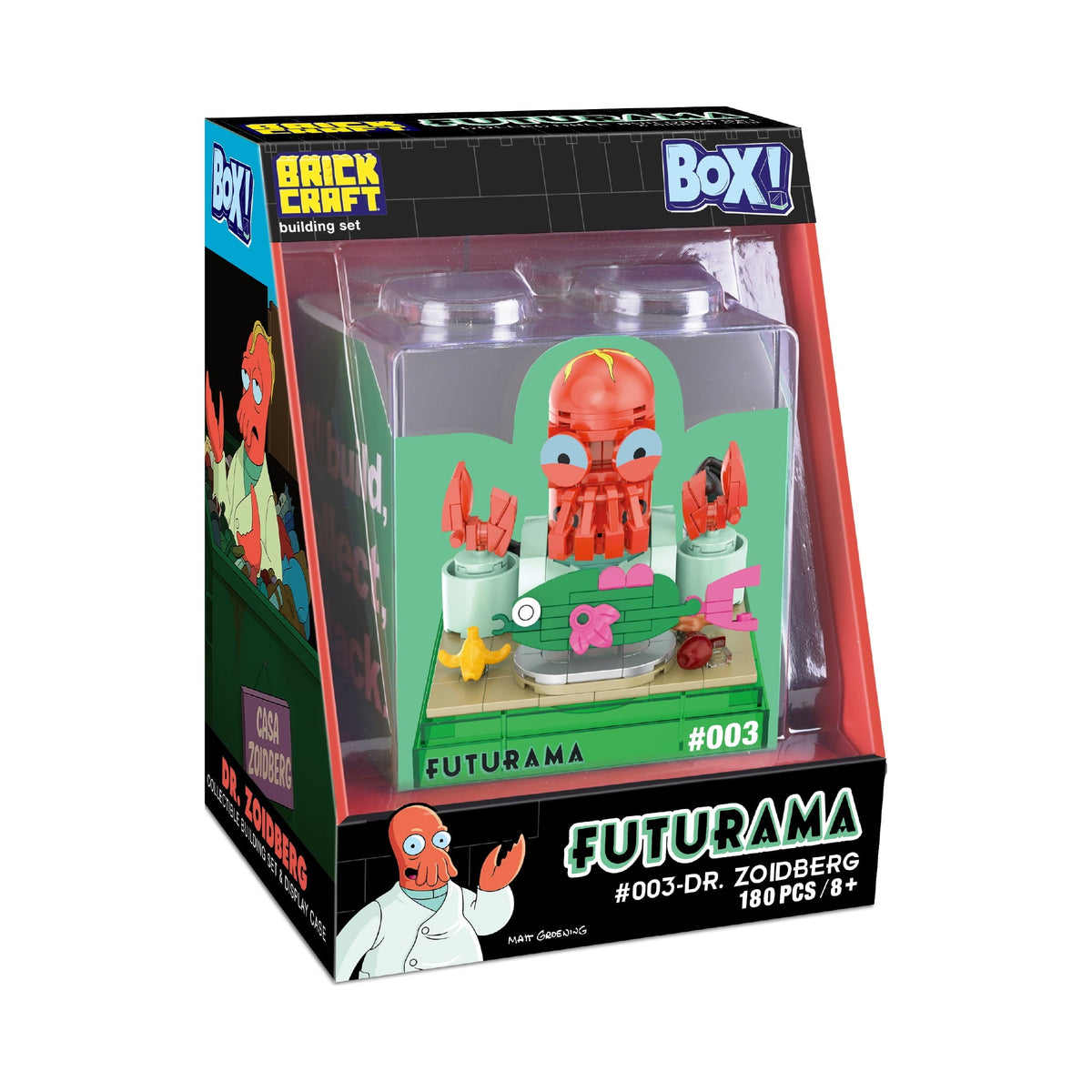 Brickcraft Futurama Dr. Zoidberg Box! Collectible Building Kit (180-Piece Set), Futurama Display Cube, TV Collectible Gift for Fans Ages 8+