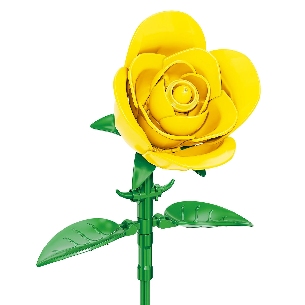 Brickcraft Yellow Rose Building Kit (46-Piece Set), Bricktanicals Collection, Elegant Floral Display, Perfect for Gifting or Home Décor