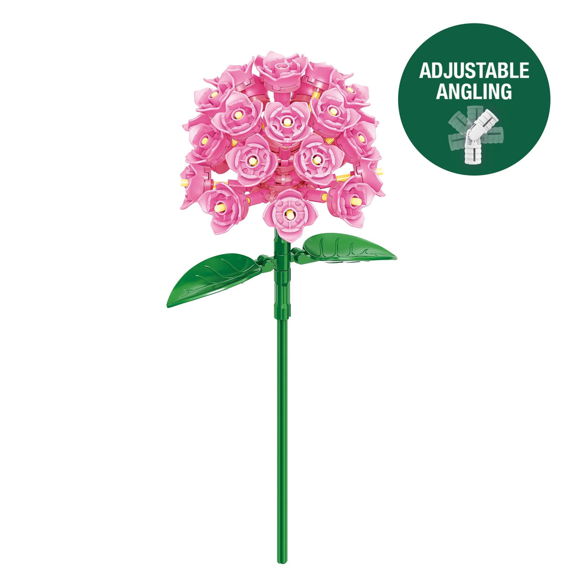Brickcraft Pink Hydrangea Building Kit (121-Piece Set), Bricktanicals a Fux Flowers, Elegant Floral Display, Perfect for Gifting or Home Décor
