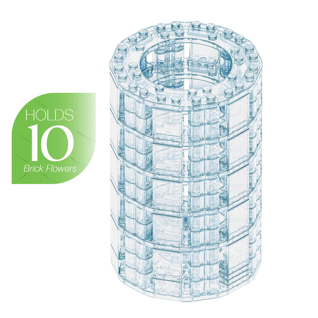 Brickcraft Crystal Vase Building Kit (118-Piece Set), Bricktanicals Collection, Clear Display Vase for Brick Flowers