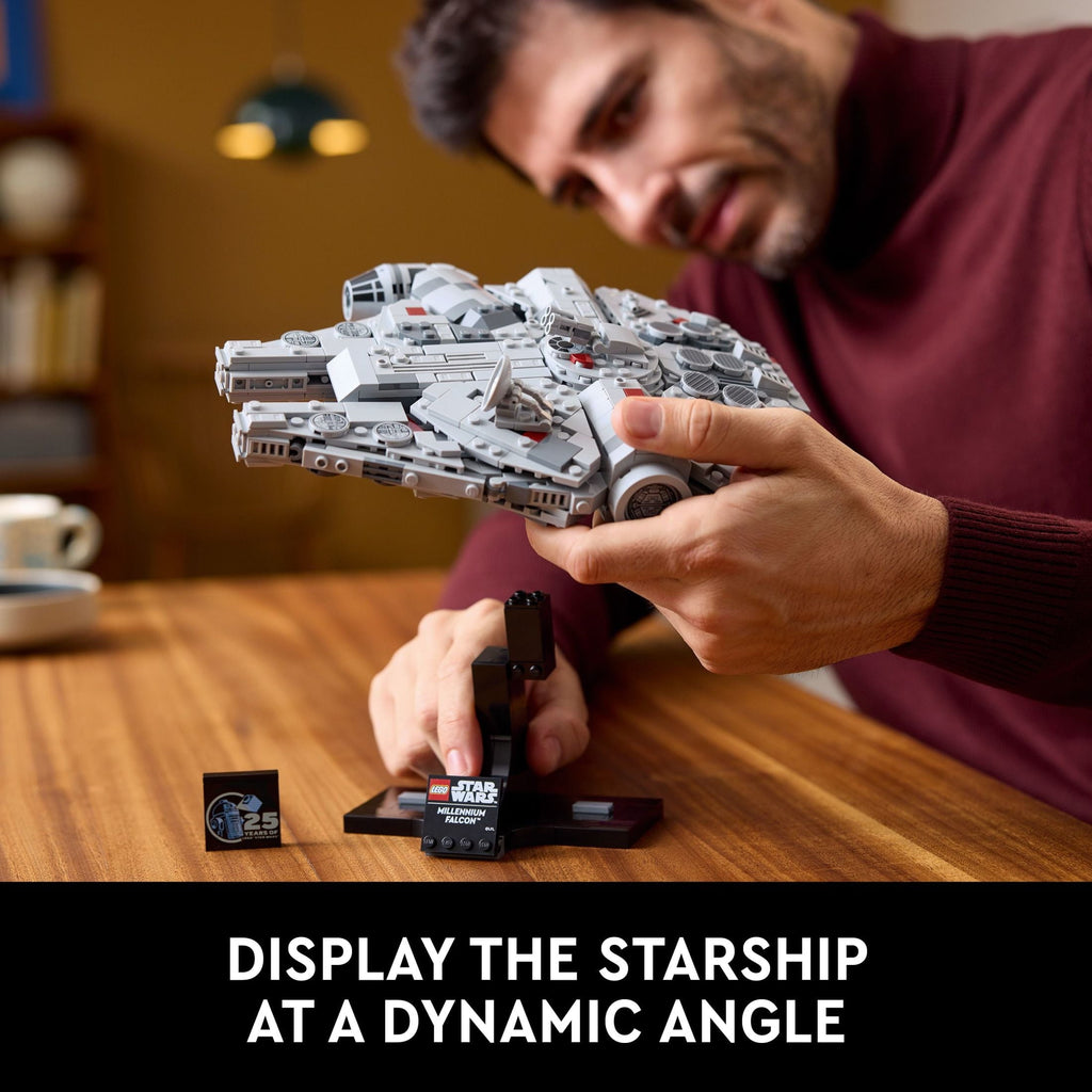 LEGO Star Wars: A New Hope Millennium Falcon 25th Anniversary Buildable Starship Model, Collectible Star Wars Home Décor, Building Set for Adults, Gift Idea for Star Wars Fans, 75375