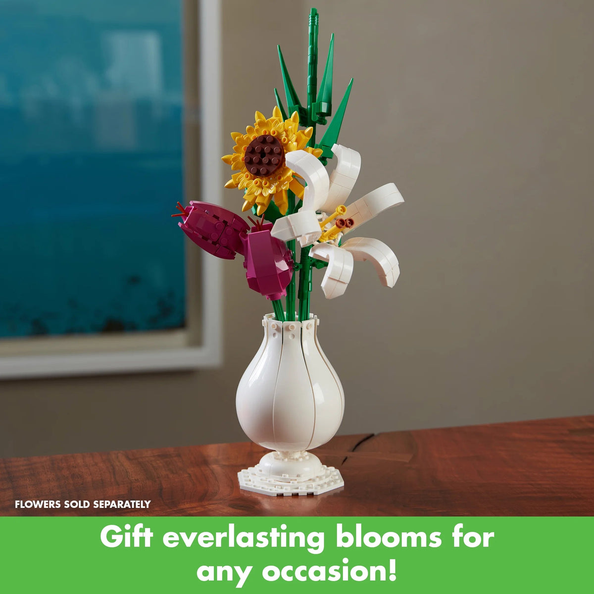 Brickcraft Bricktanicals Vase 3 In 1 Building Kit (70-Piece Set), Nostalgic Floral Décor Display