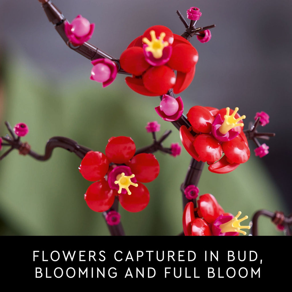 LEGO Icons Plum Blossom Building Set - Artificial Flowers for Dinner Table Centerpieces & Decoration, Adults Ages 18+ - Unique Birthday Gift Idea - 10369