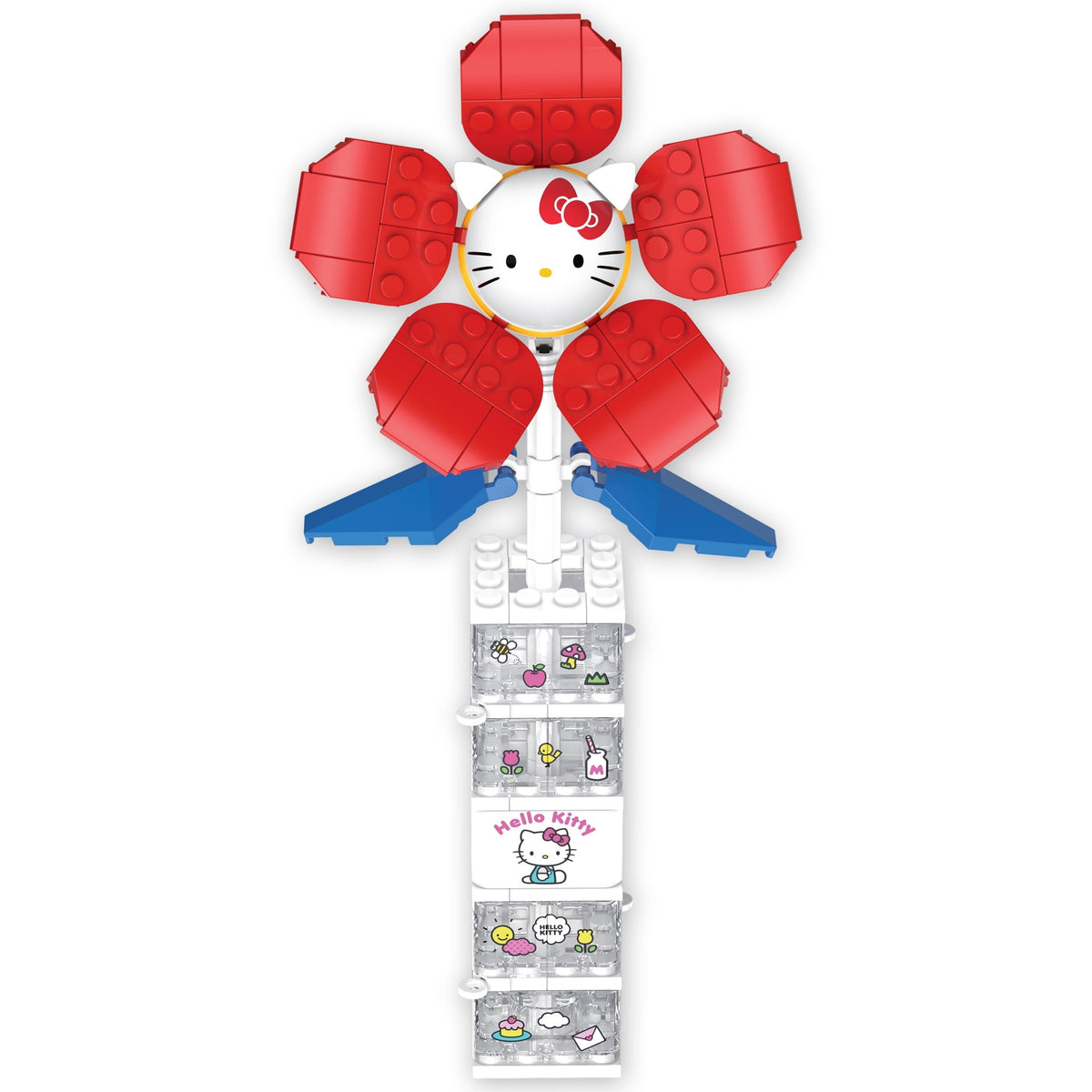 Brickcraft Hello Kitty Flower & Vase Building Kit (115 Plastic Pieces), Sanrio Hello Kitty Collection, Floral Decoration & Modular Vase Bouquet, Cute Home Décor